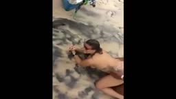 They Take Turns Taking Dick On The Beach